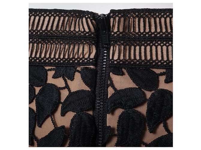Falda Midi Floral Self Portrait Negro - vista 4