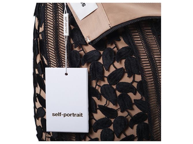 Falda Midi Floral Self Portrait Negro - vista 8