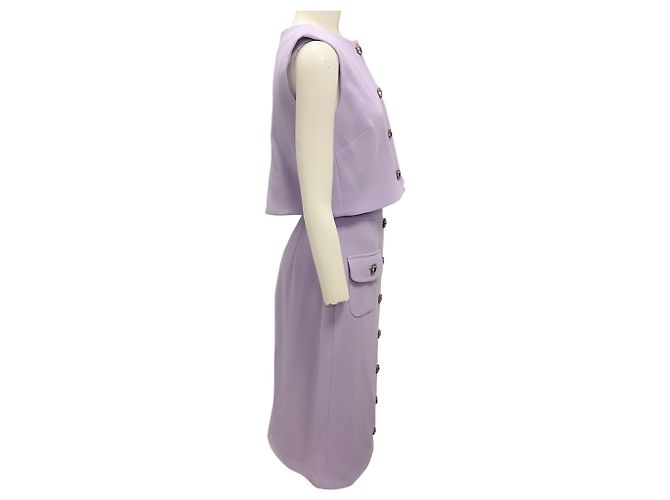 Conjunto de top e saia em crepe de lã com embellishments de cristal lavanda de Adam Lippes Roxo - vista 2