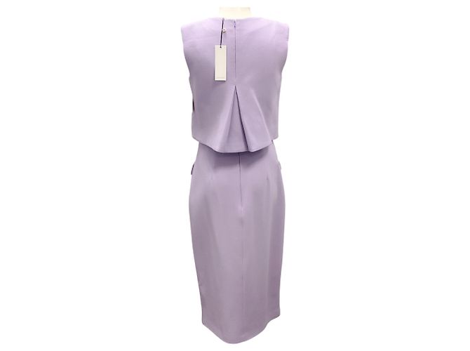 Conjunto de top e saia em crepe de lã com embellishments de cristal lavanda de Adam Lippes Roxo - vista 3