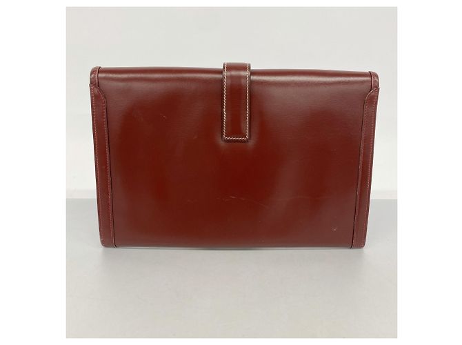 Borsa Clutch Jige PM di Hermès in pelle box bordeaux Bordò - vista 10