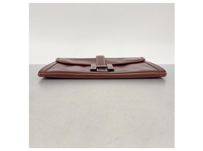 Borsa Clutch Jige PM di Hermès in pelle box bordeaux Bordò - vista 3