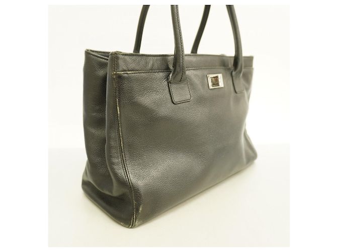 Chanel 2.55 Executive Leder Tote Tasche Schwarz - Ansicht 2