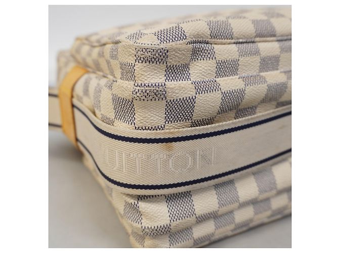 Borsa a Spalla Naviglio Damier Azur di Louis Vuitton Bianco - vista 6