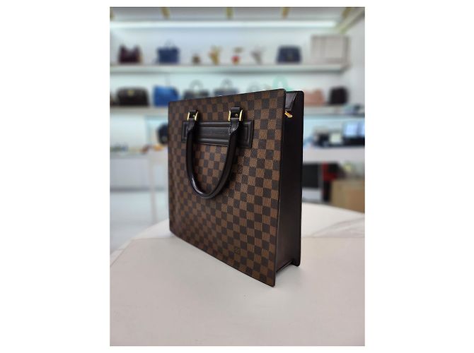 Louis Vuitton Borsa Tote GM Venice Damier Ebene Marrone - vista 12