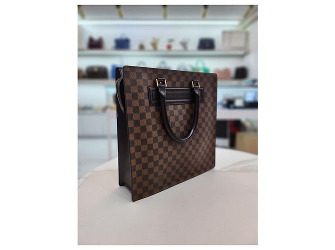Louis Vuitton Borsa Tote GM Venice Damier Ebene Marrone - vista 13