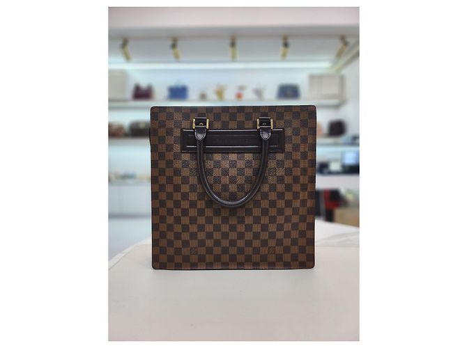 Louis Vuitton Borsa Tote GM Venice Damier Ebene Marrone - vista 6