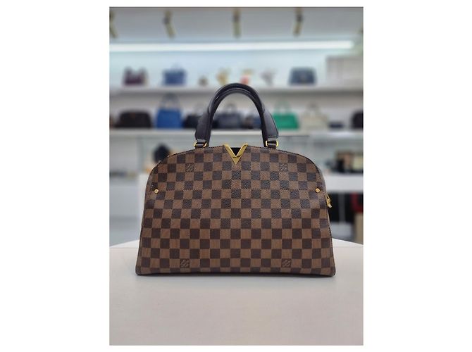 Louis Vuitton Borsa da bowling e borsa a spalla in tela Damier Marrone - vista 10