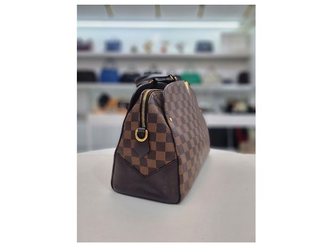 Louis Vuitton Borsa da bowling e borsa a spalla in tela Damier Marrone - vista 12
