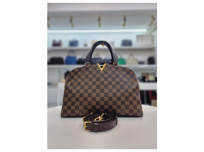 Louis Vuitton Borsa da bowling e borsa a spalla in tela Damier Marrone - vista 2