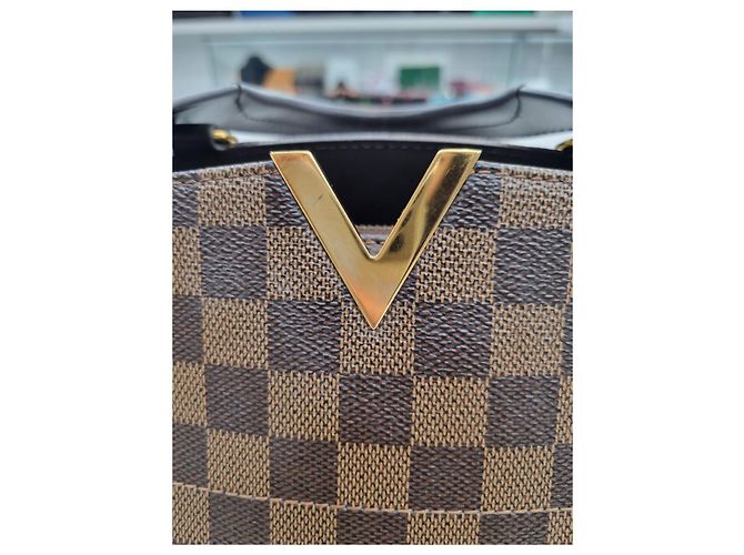 Louis Vuitton Borsa da bowling e borsa a spalla in tela Damier Marrone - vista 20