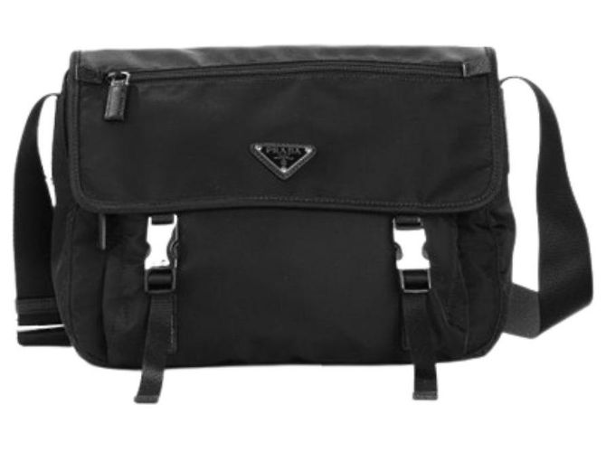 Prada Borsa a Spalla Pocono Buckle Messenger Nera Media ZOT Nero - vista 2