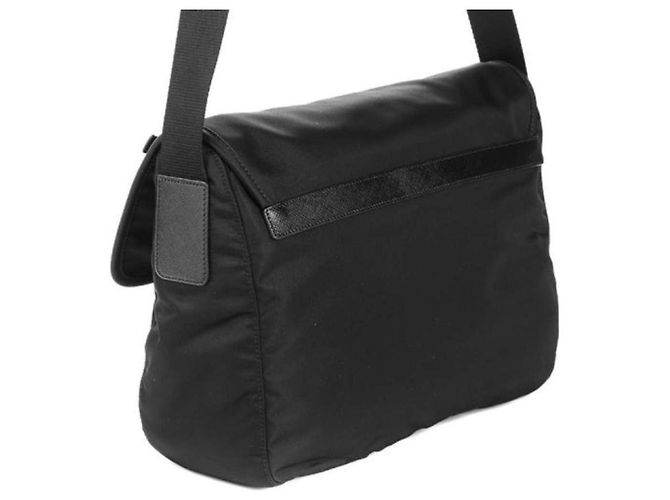 Prada Borsa a Spalla Pocono Buckle Messenger Nera Media ZOT Nero - vista 6