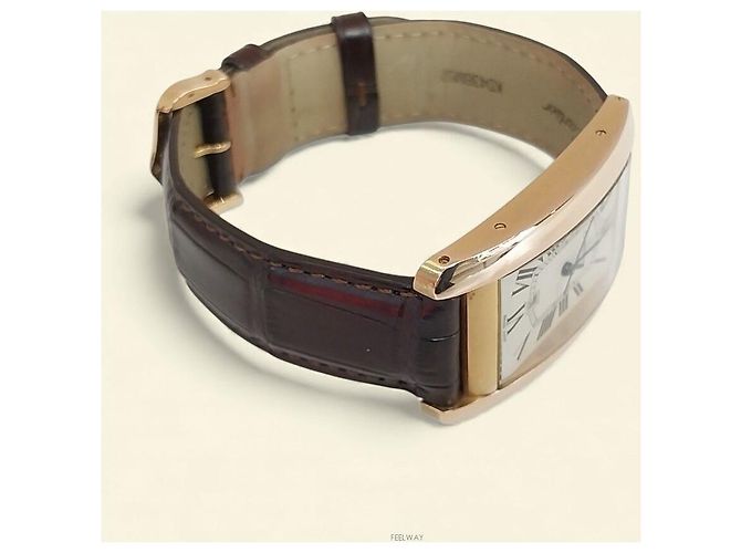 Cartier Orologio automatico unisex Tank in oro rosa americano D'oro - vista 3