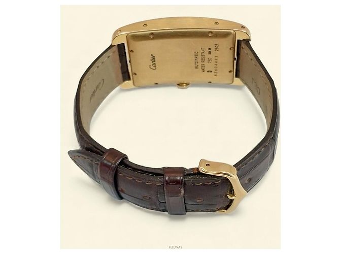 Cartier Orologio automatico unisex Tank in oro rosa americano D'oro - vista 5