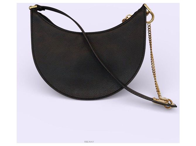 Valentino RQR Logo Signature Mini Chain Hobo Shoulder Bag Nero - vista 3