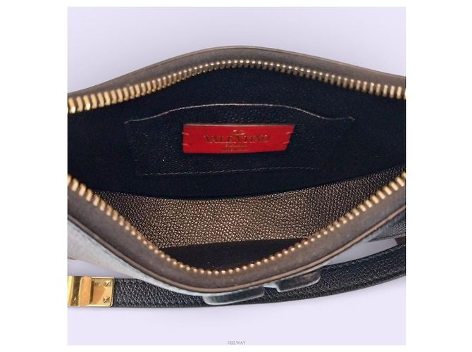 Valentino RQR Logo Signature Mini Chain Hobo Shoulder Bag Nero - vista 5