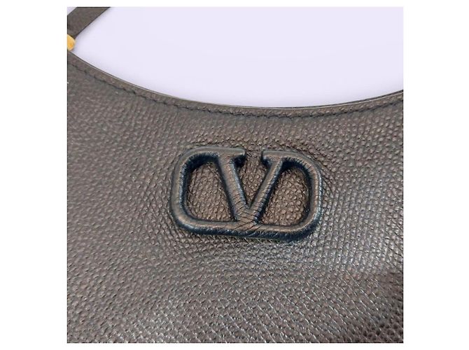 Valentino RQR Logo Signature Mini Chain Hobo Shoulder Bag Nero - vista 6