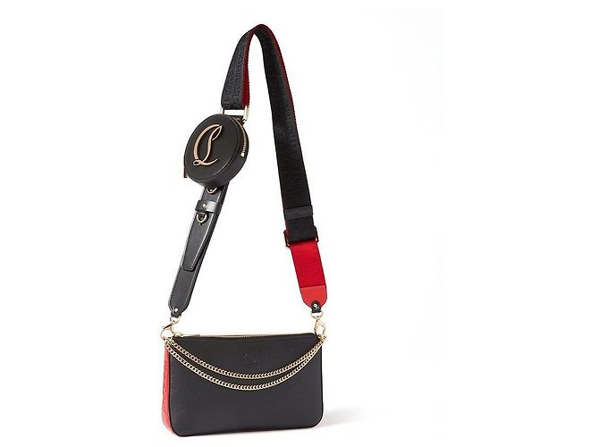 Borsa a spalla in pelle nera Rubila con catena Christian Louboutin - vista 11
