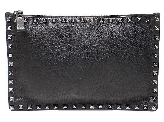 Valentino Pochette Clutch Rockstud Alce Nera Nero - vista 2