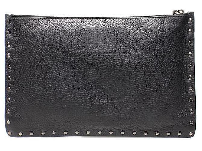 Valentino Pochette Clutch Rockstud Alce Nera Nero - vista 4