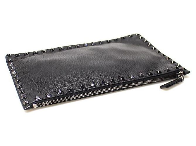 Valentino Pochette Clutch Rockstud Alce Nera Nero - vista 5