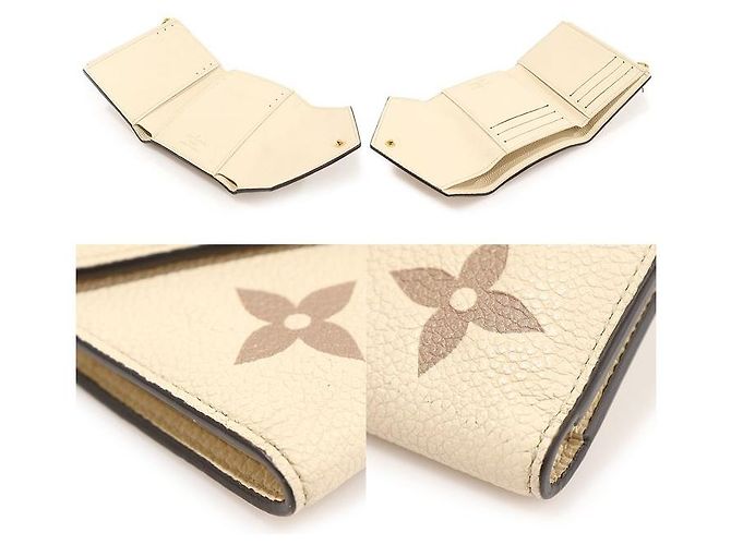 Louis Vuitton Cream Rose Bicolor Monogram Empreinte Victorine Wallet Brown - view 7