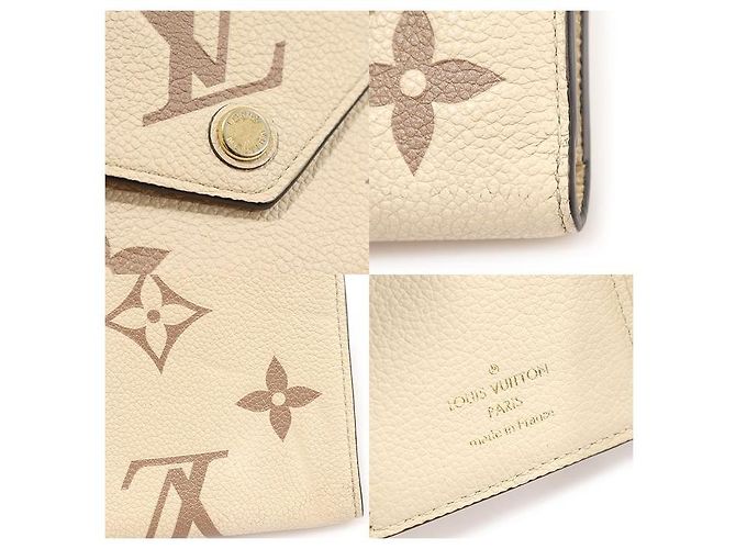 Louis Vuitton Cream Rose Bicolor Monogram Empreinte Victorine Wallet Brown - view 8