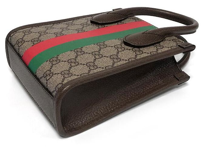 Gucci Borsa Mini Tote Tiger GG Marrone - vista 5
