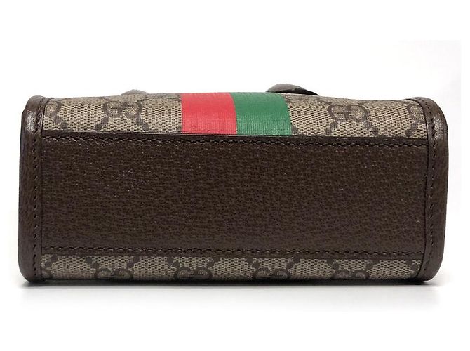 Gucci Borsa Mini Tote Tiger GG Marrone - vista 8