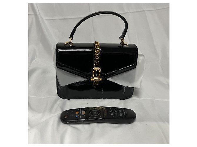 Gucci Borsa mini a manico in vernice nera Nero - vista 12
