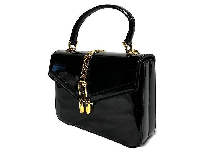 Gucci Borsa mini a manico in vernice nera Nero - vista 2