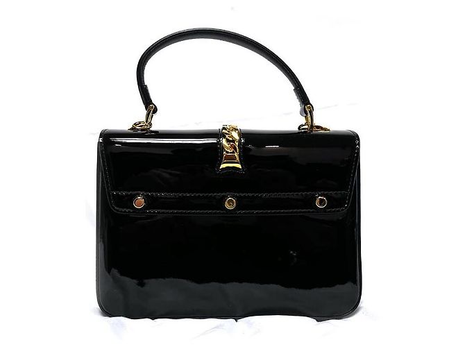 Gucci Borsa mini a manico in vernice nera Nero - vista 8