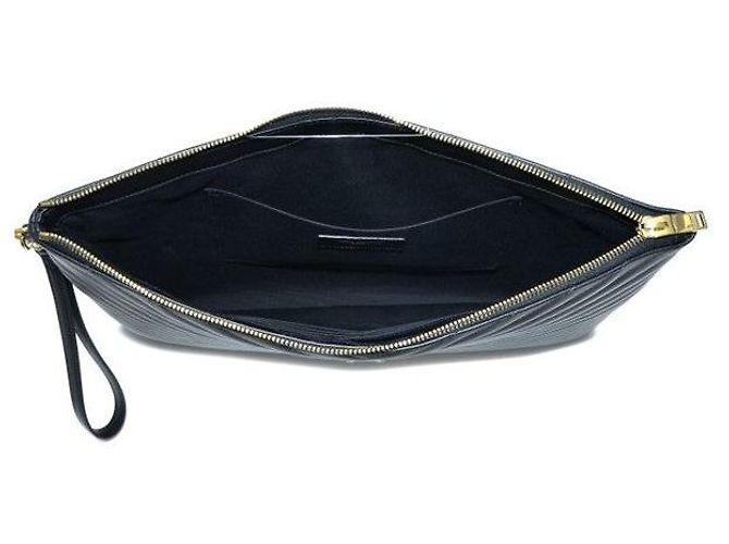 Saint Laurent Clutch Nero Grande Oro - vista 5