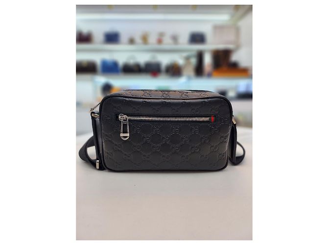Gucci Borsa a tracolla piccola GG Emblem Nero - vista 5