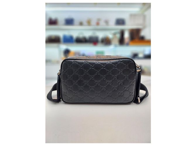 Gucci Borsa a tracolla piccola GG Emblem Nero - vista 9