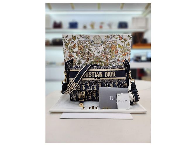 Dior Borsa a spalla e crossbody piccola ricamata Blu - vista 10