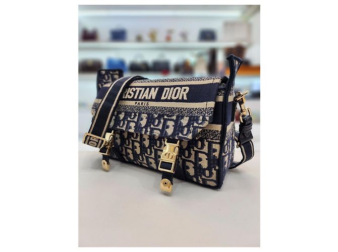 Dior Borsa a spalla e crossbody piccola ricamata Blu - vista 12