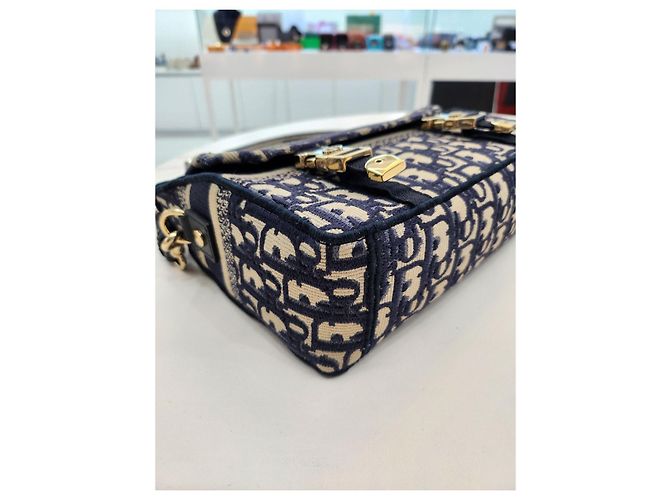 Dior Borsa a spalla e crossbody piccola ricamata Blu - vista 17