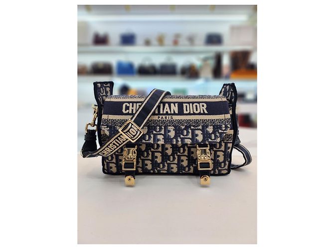 Dior Borsa a spalla e crossbody piccola ricamata Blu - vista 9