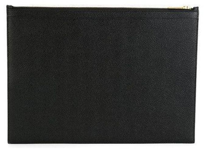 Thom Browne Pochette Medium à Rabat Trois Rayures Noir - vue 2
