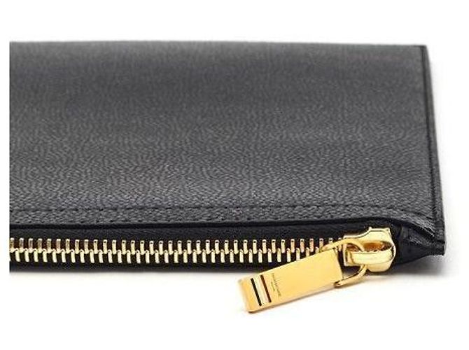 Thom Browne Pochette Medium à Rabat Trois Rayures Noir - vue 5