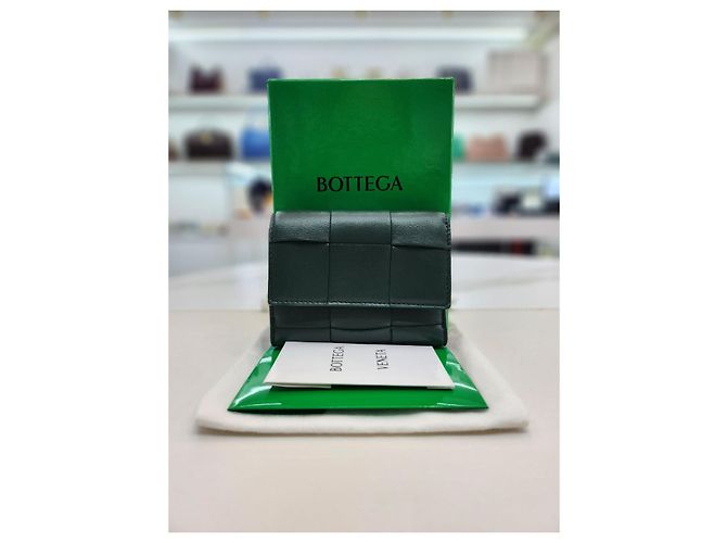 Bottega Veneta Cassette Geldbörse Smaragdgrün - Ansicht 10