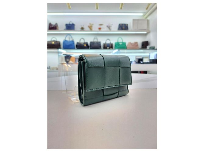Bottega Veneta Cassette Geldbörse Smaragdgrün - Ansicht 13