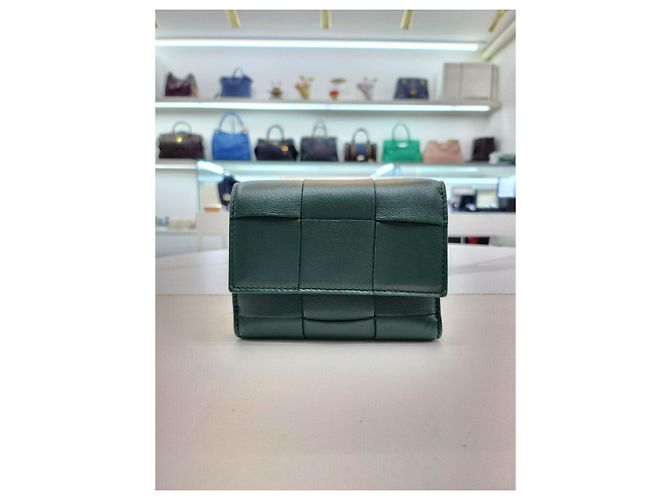 Bottega Veneta Cassette Geldbörse Smaragdgrün - Ansicht 9