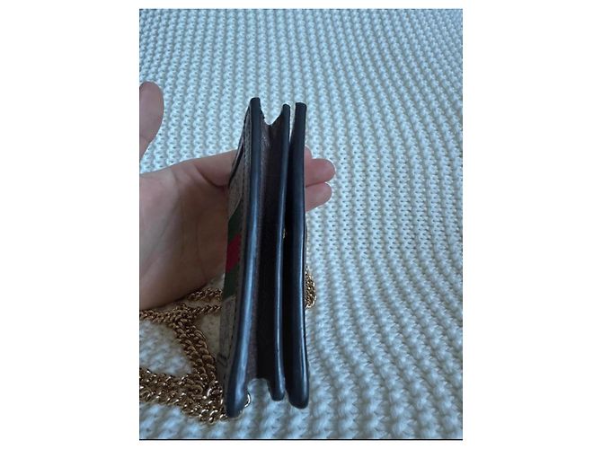 Borsa a tracolla Gucci Ophidia con catena marrone - vista 5