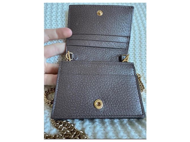 Borsa a tracolla Gucci Ophidia con catena marrone - vista 8