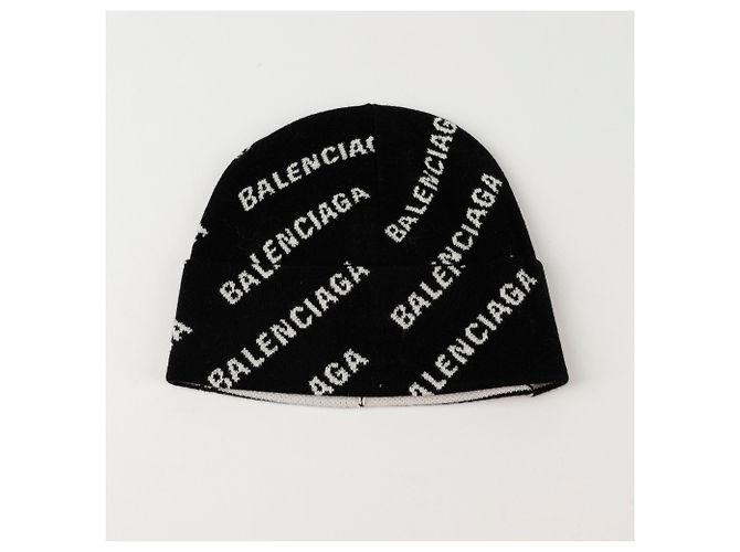 Balenciaga Beanie mit Allover-Logo Schwarz - Ansicht 2