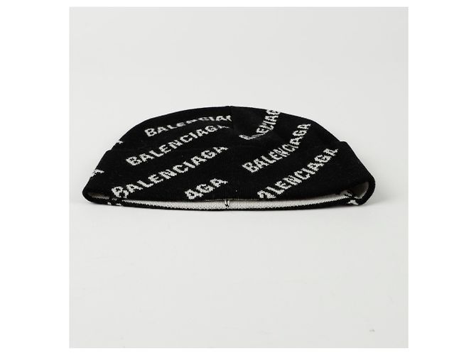 Balenciaga Beanie mit Allover-Logo Schwarz - Ansicht 3