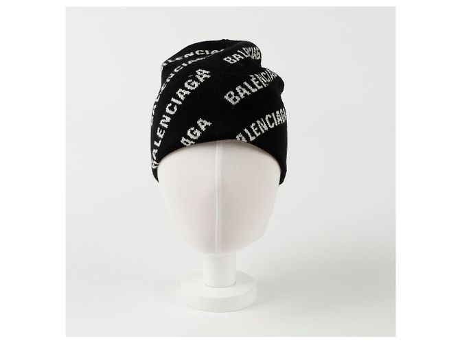 Balenciaga Beanie mit Allover-Logo Schwarz - Ansicht 8